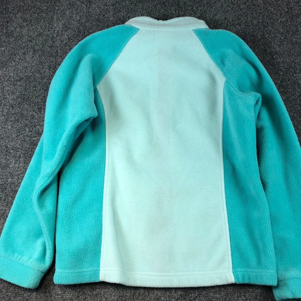Columbia Sportswear‎ Youth Fleece Jacket Full Zip Turquoise Red Accent Large